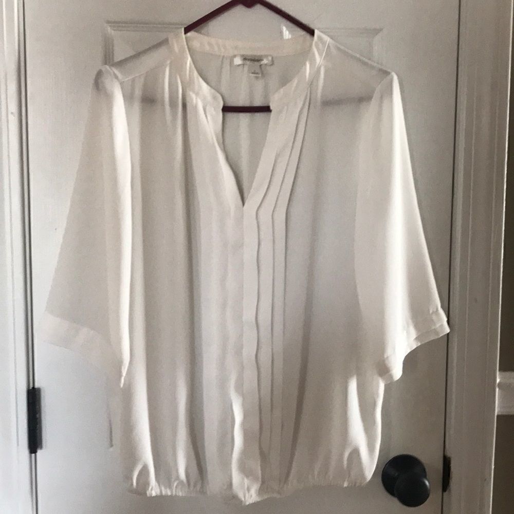 🌸3/$15.00🌸Dress Barn White Sheer Blouse